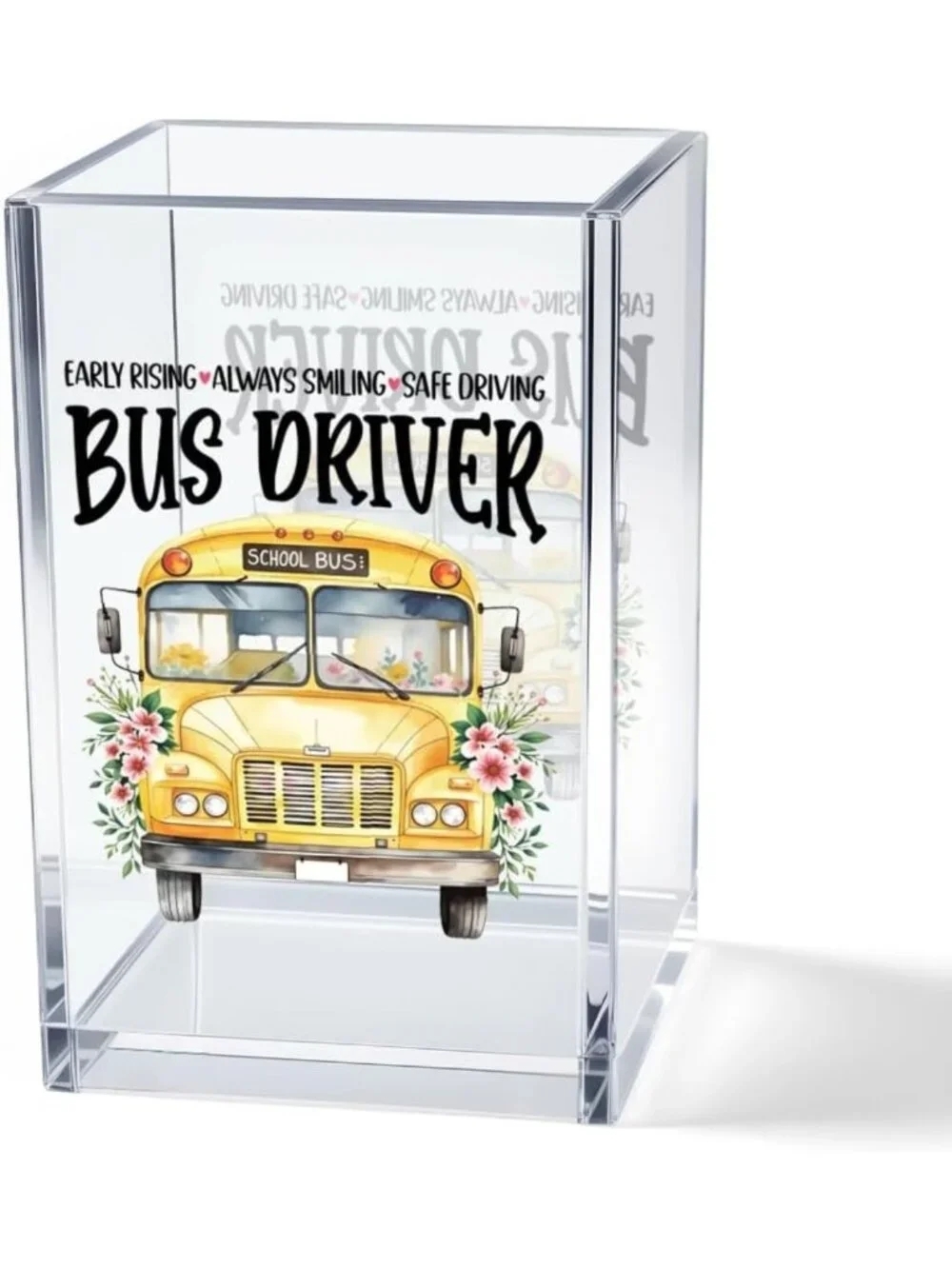 Colorful Acrylic Pencil Holder Cup for School & Office | Perfect Gift for Bus